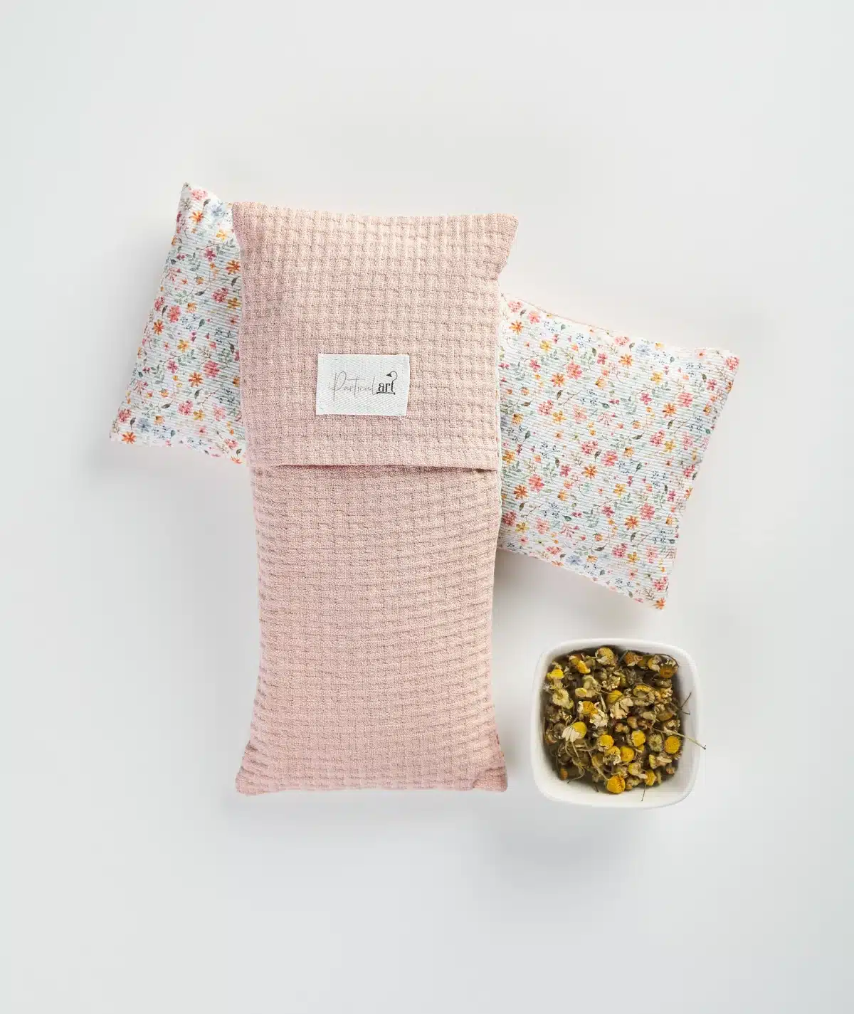 saco térmico con semillas de manzanilla artesanal proceso